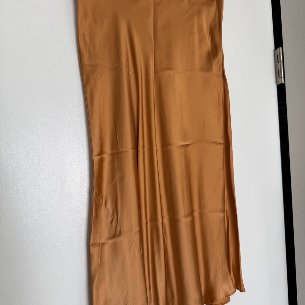 Wilfred Satin Maxi Skirt in Tan